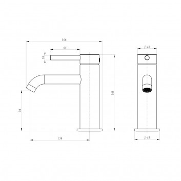 Washbasin faucet Emporia Fly, single lever - black mat