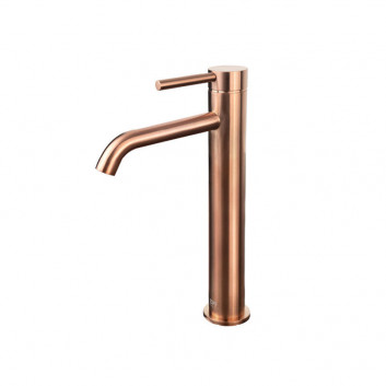 Washbasin faucet tall Emporia Fly, single lever - miedź szczotkowana