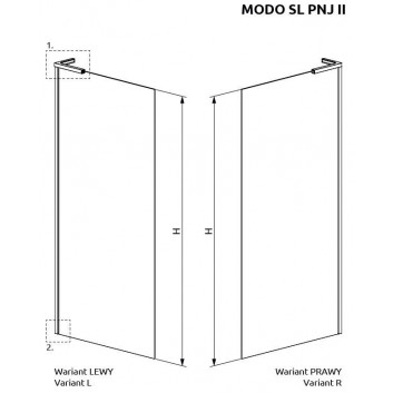 Door shower Radaway Nes KDS II 120, left, 1200x2000mm, silver profil