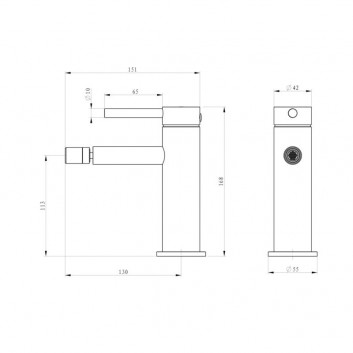Bidet mixer Emporia Fly, stojaca - chrome