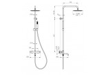 Shower column Emporia Fly, 3-functional, thermostatic, wall mounted - chrome