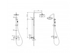 Shower column Emporia FLY, 2-functional, thermostatic, wall mounted - chrome
