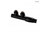 Set thermostatic grzejnikowy Oltens Varmare Ventil zintegrowany, lewy - black mat