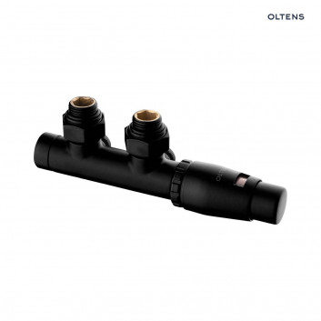 Set thermostatic grzejnikowy Oltens Varmare Ventil zintegrowany, lewy - black mat