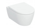 Bowl WC hanging Geberit iCon 53x36 cm, bez kołnierza, spłukiwanie wirowe with soft-close WC seat - white