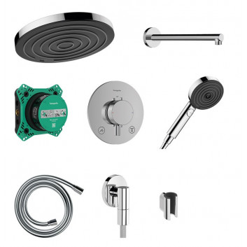 Shower system Hansgrohe Pulsify S 260 1jet with mixer termostatyczną Ecostat Comfort S i iBox universal 2, concealed, chrome