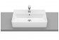 Countertop washbasin Roca Gap Square, 60x37cm, z overflow, powłoka MaxiClean, white