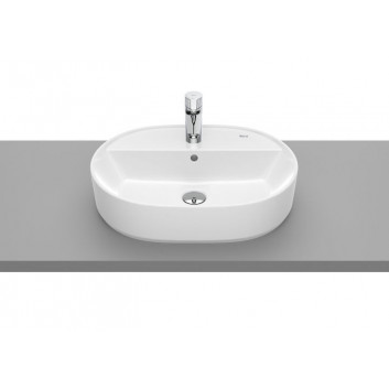 Countertop washbasin Roca Gap Round, 55x39cm, z overflow, white