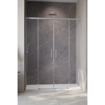 Door shower for recess installation Radaway Idea Gold DWJ, right, 160cm, sliding, glass transparent, profil gold