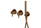 3-hole bath mixer Kohlman Axel, standing, spout 190mm, 2 wyjścia wody, Shower set, gold shine
