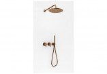 3-hole bath mixer Kohlman Axel, standing, spout 190mm, 2 wyjścia wody, Shower set, gold shine