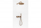3-hole bath mixer Kohlman Axel, standing, spout 190mm, 2 wyjścia wody, Shower set, gold shine