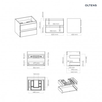 Countertop washbasin Oltens Hamnes, 60x42,5cm, oval, without overflow, powłoka SmartClean, white