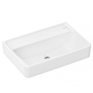 Washbasin Hansgrohe Xuniva Q Wall-hung washbasin Compact 55x37 without tap hole, without overflow, SmartClean- white