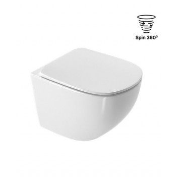 Wall-hung wc WC Excellent Joker, 47x36mm, bezrantowa, soft-close WC seat, white