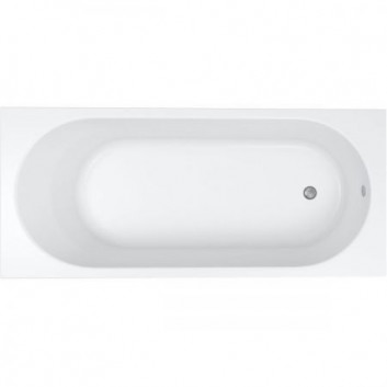 Oltens Delva bathtub wallmounted 150x70 cm acrylic oval - white