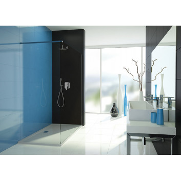 Shower enclosure Sanplast TX Walk-In 110x190 cm, silver profile shiny, glass transparent- sanitbuy.pl