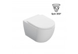 Wall-hung wc WC Excellent Doto S 49 cm, bezrantowa with soft-close WC seat - white shine