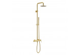 Shower set Excellent Pi, wall mounted with head shower 25 cm - gold szczotkowany