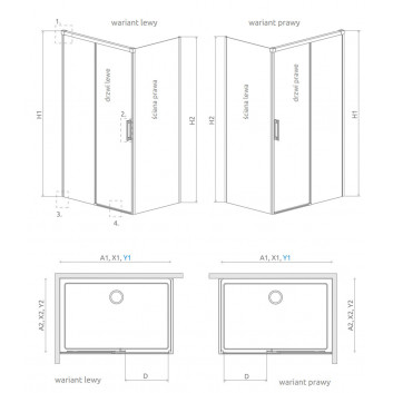 Side panel S3 100 Radaway Eos DWD+S, przejrzysta, 1000x1970mm, profil chrome