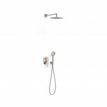 Shower set Tres Study Exclusive concealed with head shower okrągłą 30 cm - steel 