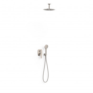 Shower set Tres Loft concealed with head shower okrągłą 30 cm - steel 