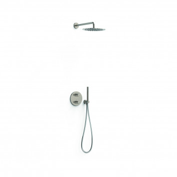 Shower set Tres Loft concealed with head shower okrągłą 30 cm - steel 