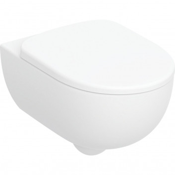 Set wiszącej miski WC Geberit Selnova 54x35,5 cm, washdown model, TurboFlush, with seat toilet - white