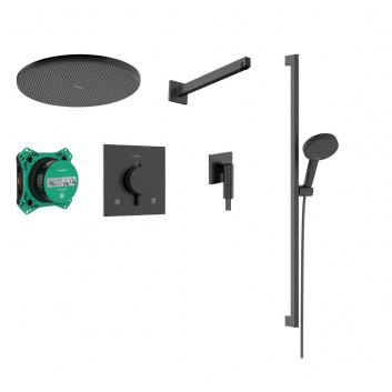 Shower system Hansgrohe Crometta S 240 1jet, concealed, mixer single lever, overhead shower 24cm, handshower 2-functional, chrome