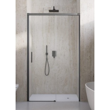 Door wnękowe Radaway Idea 8 DWJ Brushed GunMetal 140 cm, left - glass transparent, profil gunmetal szczotkowany