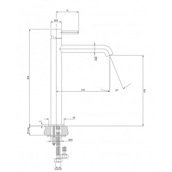Mixer Omnires Y basin tall 30,8cm chrome
