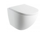 Bezkołnierzowa bowl toilette hanging OMNIRES OTTAWA COMFORT with soft-close WC seat, 54 x 37 cm - white mat