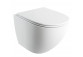 Bezkołnierzowa bowl toilette hanging OMNIRES OTTAWA COMFORT with soft-close WC seat, 54 x 37 cm - white mat