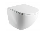 Bezkołnierzowa bowl toilette hanging OMNIRES OTTAWA COMFORT with soft-close WC seat, 54 x 37 cm - white mat