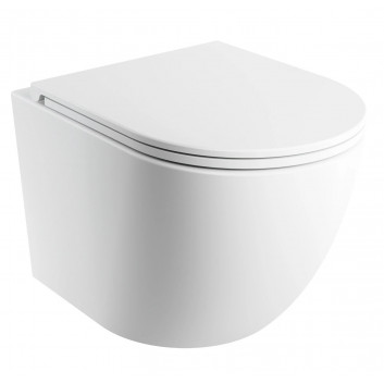 Wall-hung wc SILENT POWER™ Omnires Ottawa,with soft-close WC seat, 49x37cm, white shine