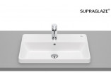 Recessed washbasin Roca Gap Square, 42x39cm, rectangular, overflow, battery hole, white