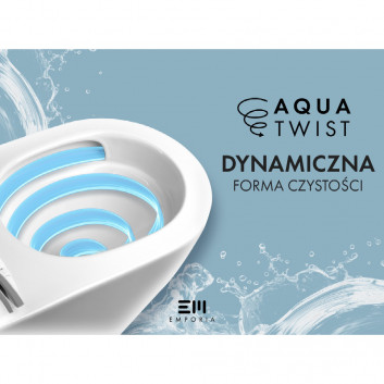 Bowl WC hanging EMPORIA NOX 1.1, 53x36x32 cm, bezrantowa, system spłukiwania wirowego AquaTwist, with soft-close WC seat slim