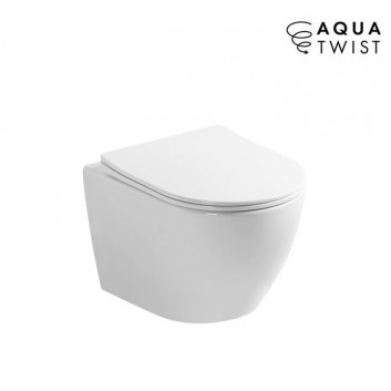 Bowl WC hanging EMPORIA NOX 1.1, 53x36x32 cm, bezrantowa, system spłukiwania wirowego AquaTwist, with soft-close WC seat slim