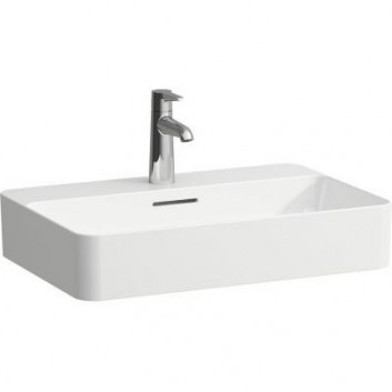 Laufen Washbasin VAL wall mounted compacto, polished od spodu, witk shelf on the right stronie wymagany montaż do ściany