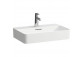 Laufen Washbasin VAL wall mounted compacto, polished od spodu, witk shelf on the right stronie wymagany montaż do ściany