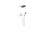 Shower set Hansgrohe WallStoris, wall mounted, mixer thermostatic, 1 wyjście wody, with basket, wieszakiem i suwakiem, black mat