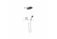 Shower set Hansgrohe WallStoris, wall mounted, mixer thermostatic, 1 wyjście wody, with basket, wieszakiem i suwakiem, black mat