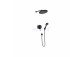 Shower set Hansgrohe WallStoris, wall mounted, mixer thermostatic, 1 wyjście wody, with basket, wieszakiem i suwakiem, black mat