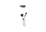 Shower set Hansgrohe WallStoris, wall mounted, mixer thermostatic, 1 wyjście wody, with basket, wieszakiem i suwakiem, black mat