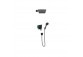 Shower set Hansgrohe WallStoris, wall mounted, mixer thermostatic, 1 wyjście wody, with basket, wieszakiem i suwakiem, black mat
