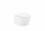 Bowl wall-hung WC Roca Meridian Rimless Compacto, 48x36cm, bez kołnierza, white