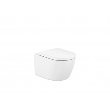 Bowl wall-hung WC Roca Meridian Rimless Compacto, 48x36cm, bez kołnierza, white