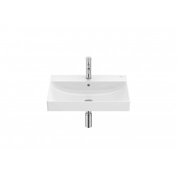 Vanity washbasin rectangular Roca Ona Fineceramic, 80x46cm, with hole na baterie, z overflow - white