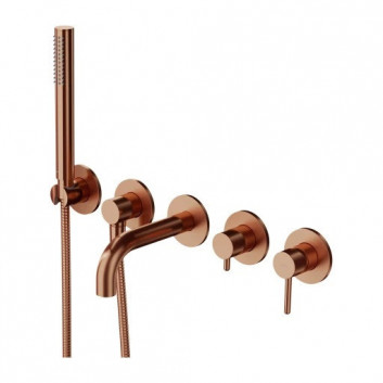 4-hole bath mixer, Omnires Y - Brushed brass