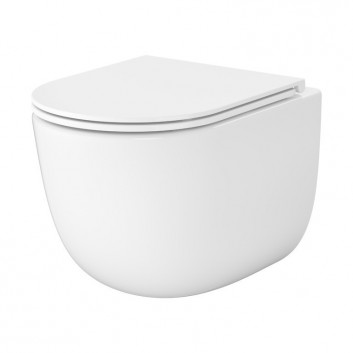 Set Cersanit SET C951: Bowl WC hanging Cersanit Intro Pro Oval Tornado 36x48,5 cm with seat duroplastową Slim - white